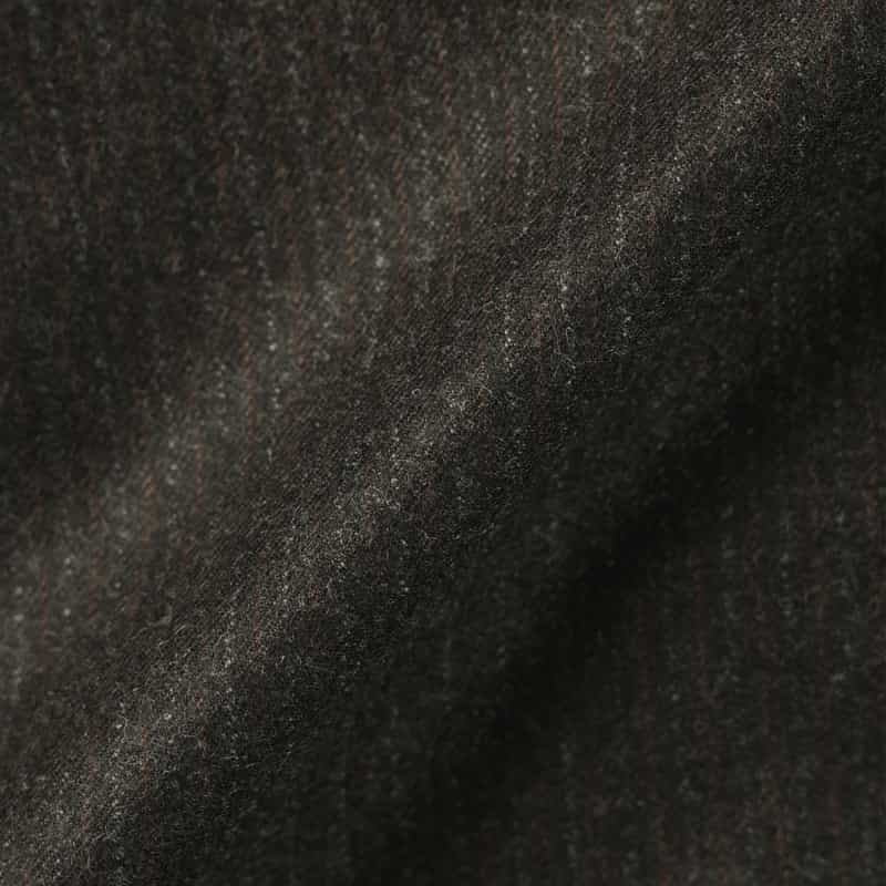 BARNEYS NEW YORK ウールフランネル素材ストライプ柄ダブルブレストスーツ"BROOKLYN" DARK GRAY