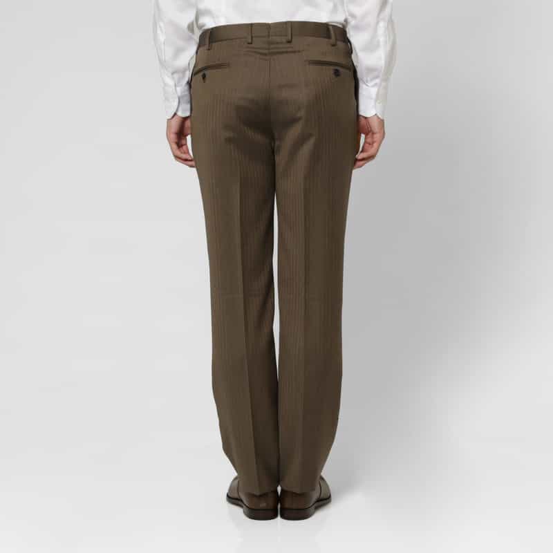 BARNEYS NEW YORK ヘリンボーン柄ダブルブレストスーツ“BROOKLYN" BROWN