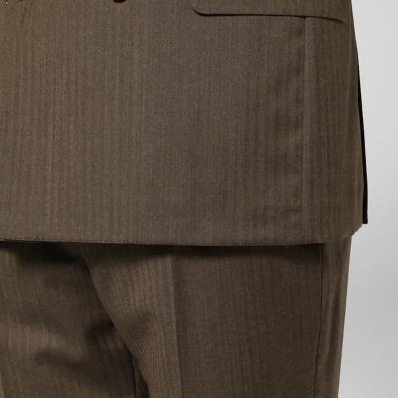 BARNEYS NEW YORK ヘリンボーン柄ダブルブレストスーツ“BROOKLYN" BROWN