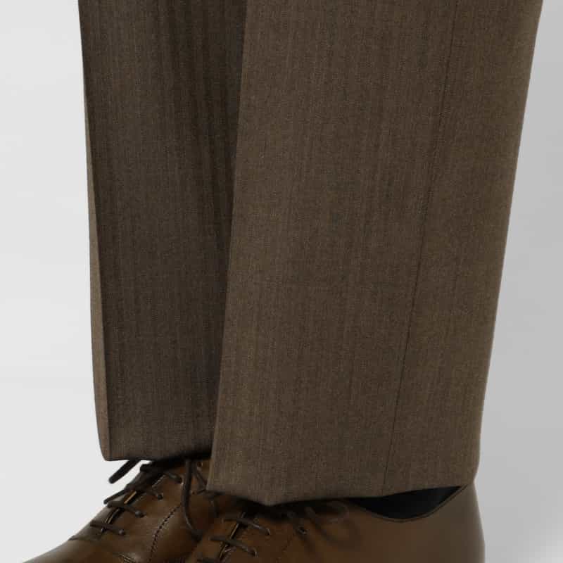 BARNEYS NEW YORK ヘリンボーン柄ダブルブレストスーツ“BROOKLYN" BROWN
