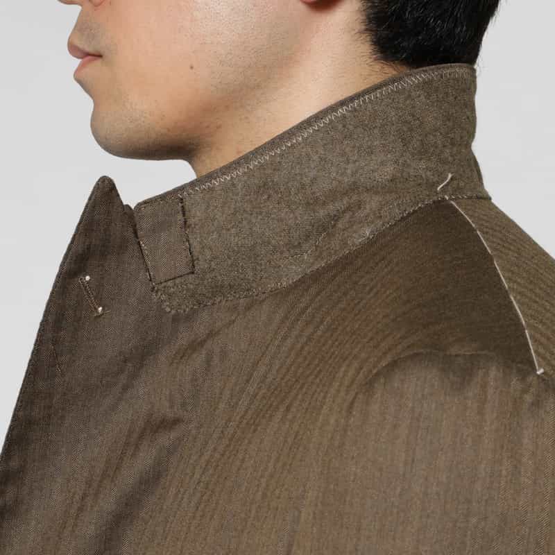 BARNEYS NEW YORK ヘリンボーン柄ダブルブレストスーツ“BROOKLYN" BROWN
