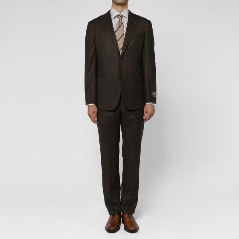 BARNEYS NEW YORK ウールフランネル素材スーツ"MADISON" BROWN