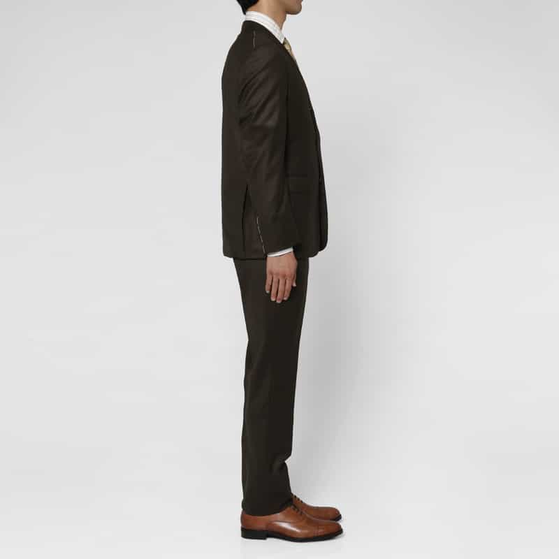 BARNEYS NEW YORK ウールフランネル素材スーツ"MADISON" BROWN
