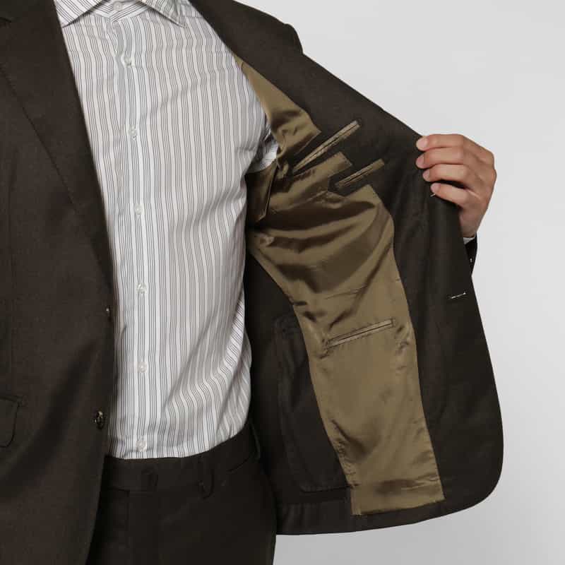 BARNEYS NEW YORK ウールフランネル素材スーツ"MADISON" BROWN