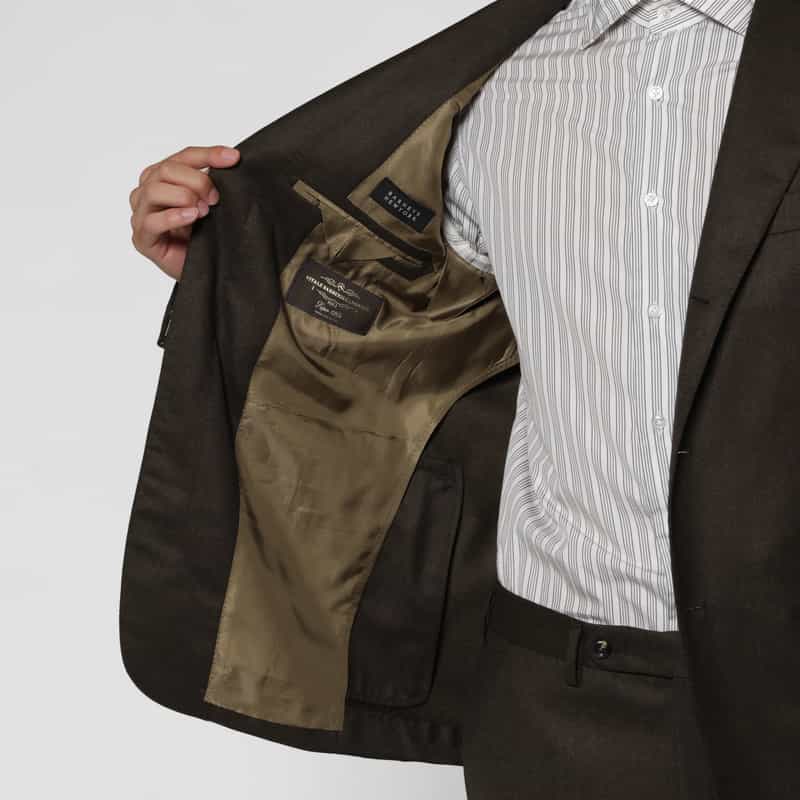 BARNEYS NEW YORK ウールフランネル素材スーツ"MADISON" BROWN