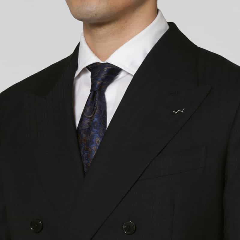 BARNEYS NEW YORK ストライプ柄ダブルブレストスーツ“BROOKLYN" BLACK