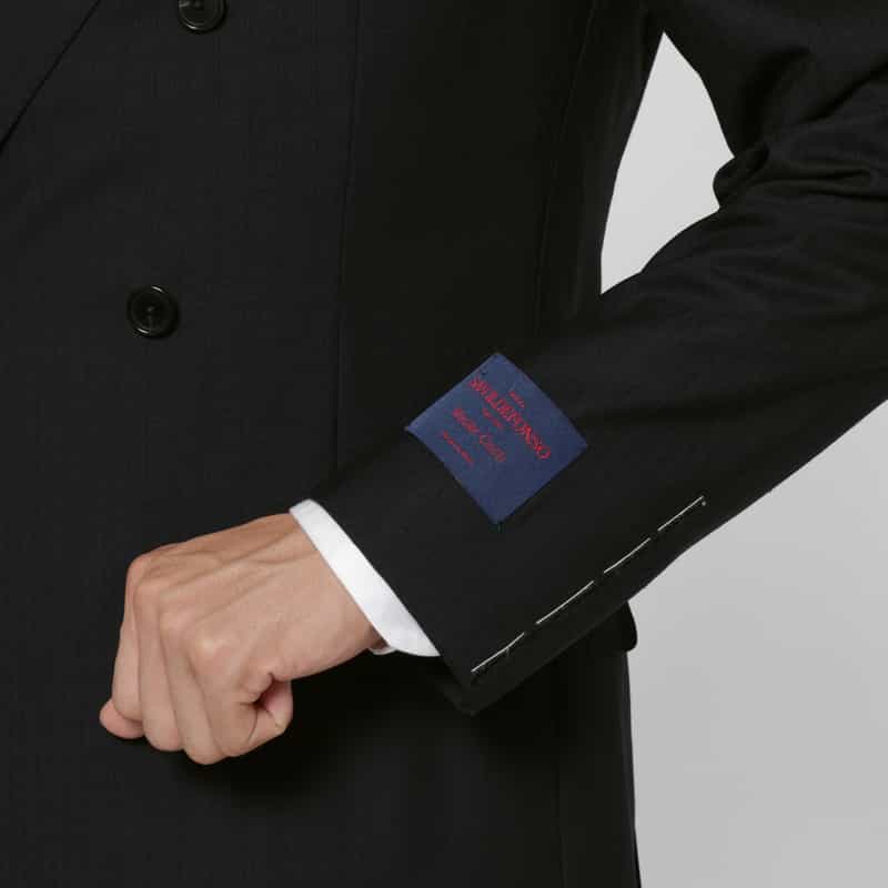 BARNEYS NEW YORK ストライプ柄ダブルブレストスーツ“BROOKLYN" BLACK
