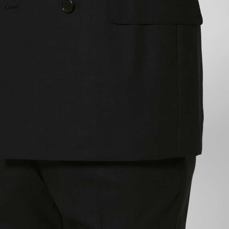 BARNEYS NEW YORK ストライプ柄ダブルブレストスーツ“BROOKLYN" BLACK