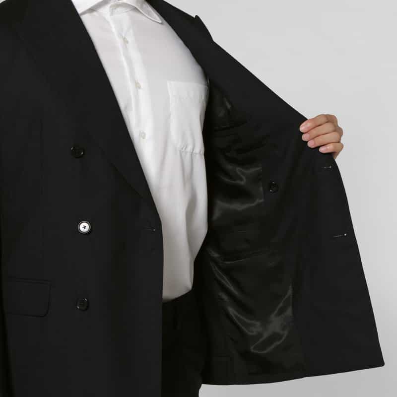 BARNEYS NEW YORK ストライプ柄ダブルブレストスーツ“BROOKLYN" BLACK