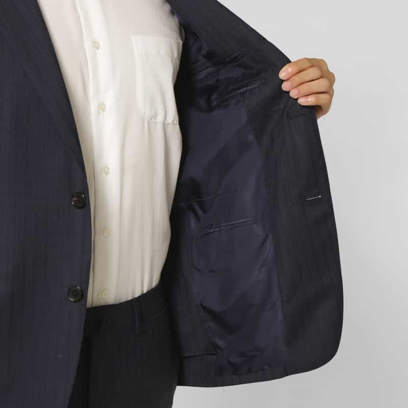 BARNEYS NEW YORK ストライプ柄スーツ“MADISON" NAVY