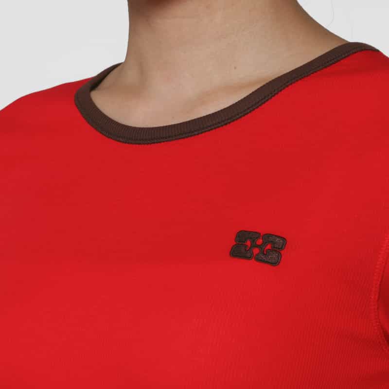 GANNI GANNI ＜ガニー＞ ロングスリーブリブカットソー RED