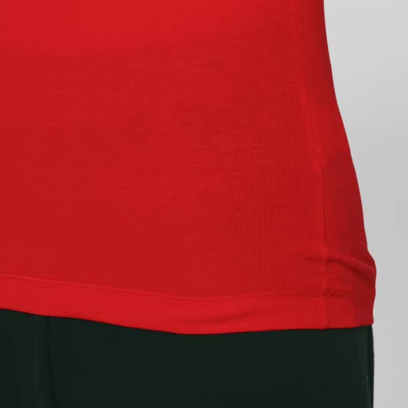 GANNI GANNI ＜ガニー＞ ロングスリーブリブカットソー RED