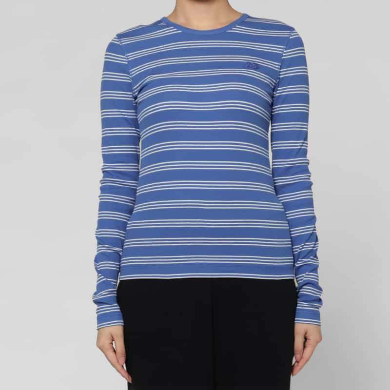 GANNI GANNI ＜ガニー＞ ボーダー柄ロングスリーブリブカットソー BLUE