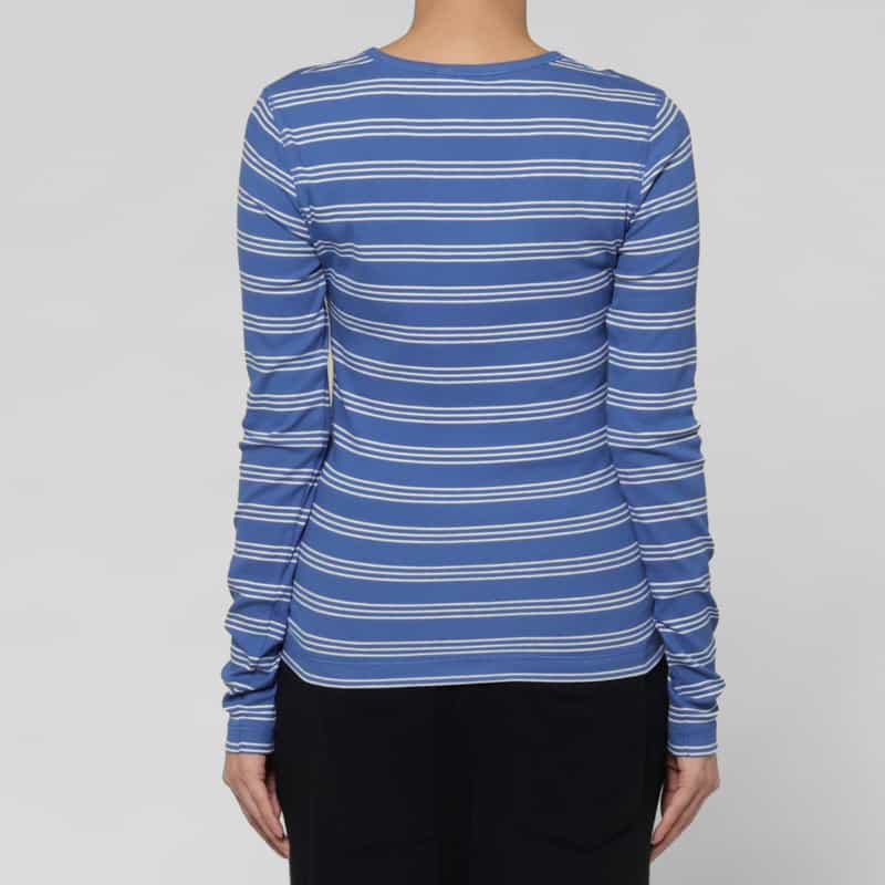 GANNI GANNI ＜ガニー＞ ボーダー柄ロングスリーブリブカットソー BLUE