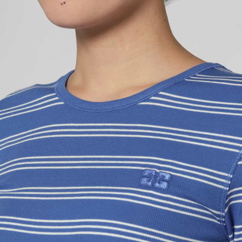 GANNI GANNI ＜ガニー＞ ボーダー柄ロングスリーブリブカットソー BLUE
