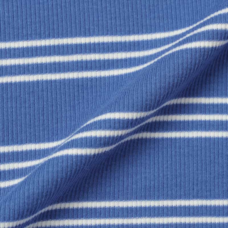 GANNI GANNI ＜ガニー＞ ボーダー柄ロングスリーブリブカットソー BLUE