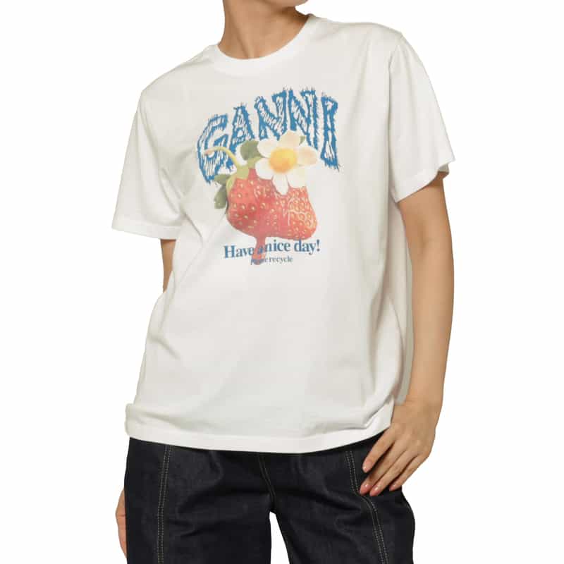 GANNI GANNI ＜ガニー＞ プリントTシャツ WHITE