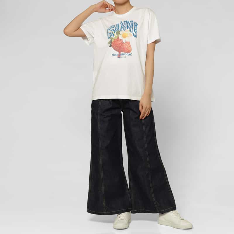 GANNI GANNI ＜ガニー＞ プリントTシャツ WHITE