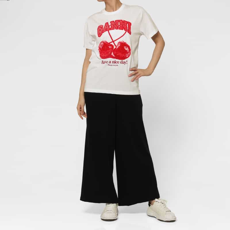 GANNI GANNI ＜ガニー＞ プリントTシャツ WHITE