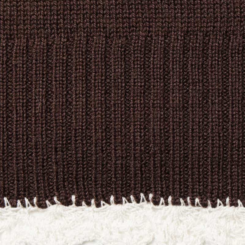 GANNI GANNI ＜ガニー＞ フリルレースデザイン ニットプルオーバー BROWN