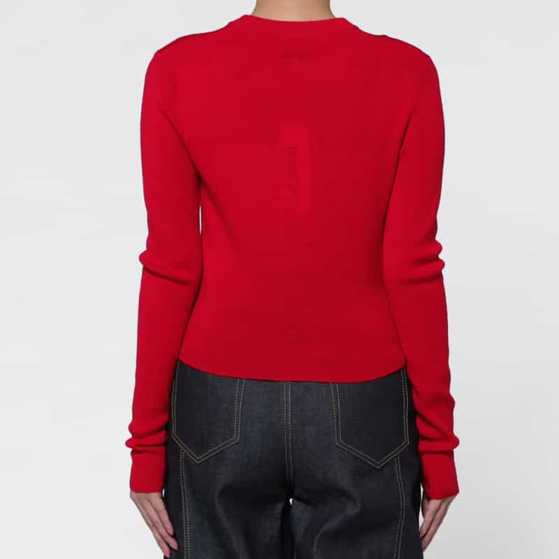 GANNI GANNI ＜ガニー＞ Vネックニットカーディガン RED