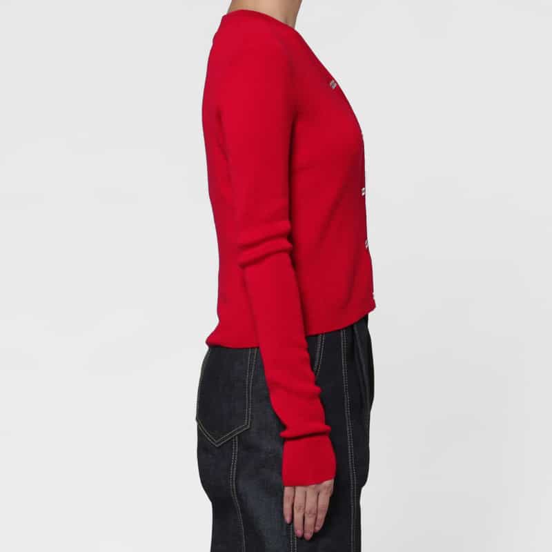 GANNI GANNI ＜ガニー＞ Vネックニットカーディガン RED