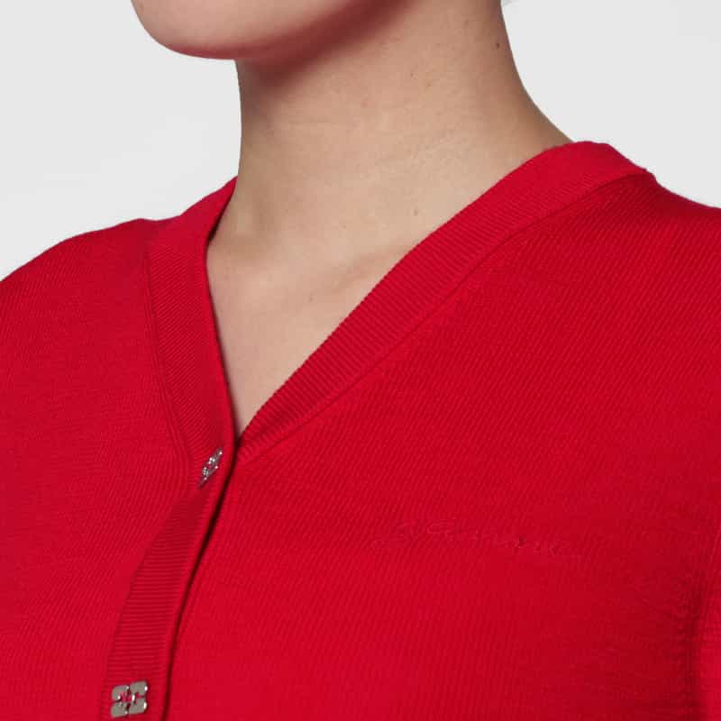 GANNI GANNI ＜ガニー＞ Vネックニットカーディガン RED