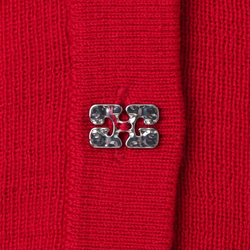 GANNI GANNI ＜ガニー＞ Vネックニットカーディガン RED