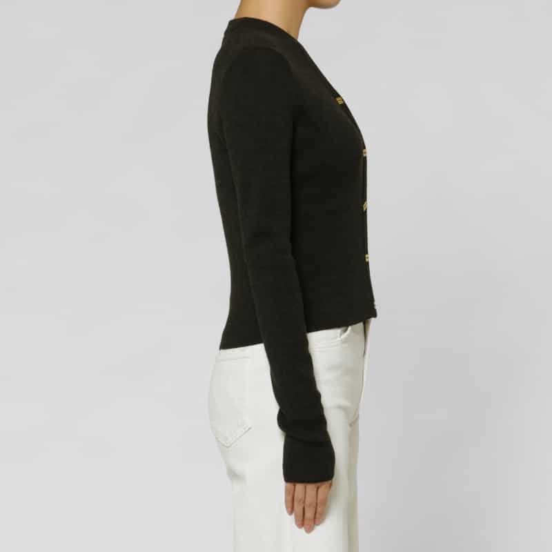GANNI GANNI ＜ガニー＞ Vネックニットカーディガン BLACK