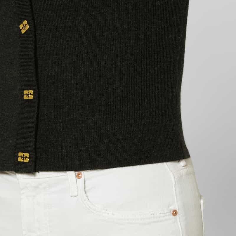 GANNI GANNI ＜ガニー＞ Vネックニットカーディガン BLACK