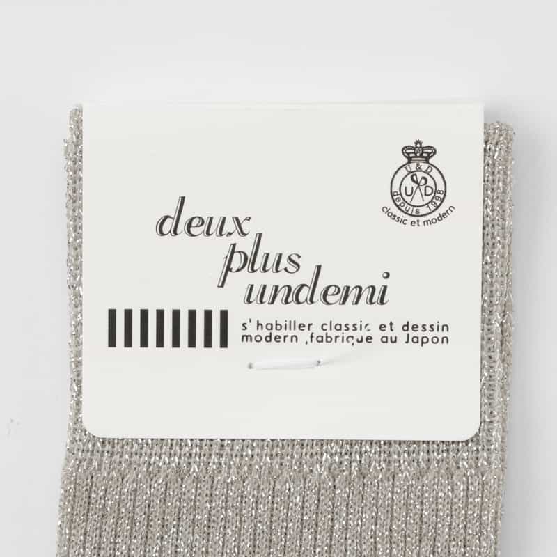 DEUX PLUS UNDEMI DEUX PLUS UNDEMI ＜ドゥプリュスアンドゥミ＞ ラメリブソックス SILVER