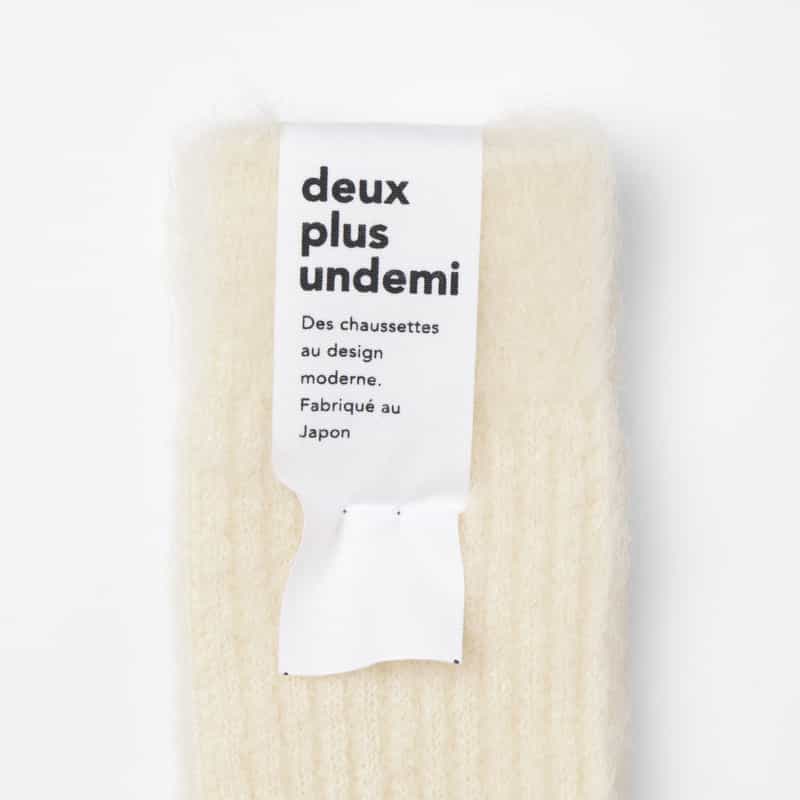 DEUX PLUS UNDEMI DEUX PLUS UNDEMI ＜ドゥプリュスアンドゥミ＞ モヘヤ混リブ編みソックス IVORY