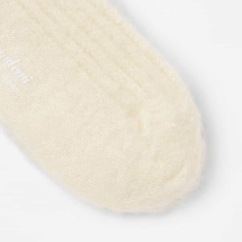 DEUX PLUS UNDEMI DEUX PLUS UNDEMI ＜ドゥプリュスアンドゥミ＞ モヘヤ混リブ編みソックス IVORY