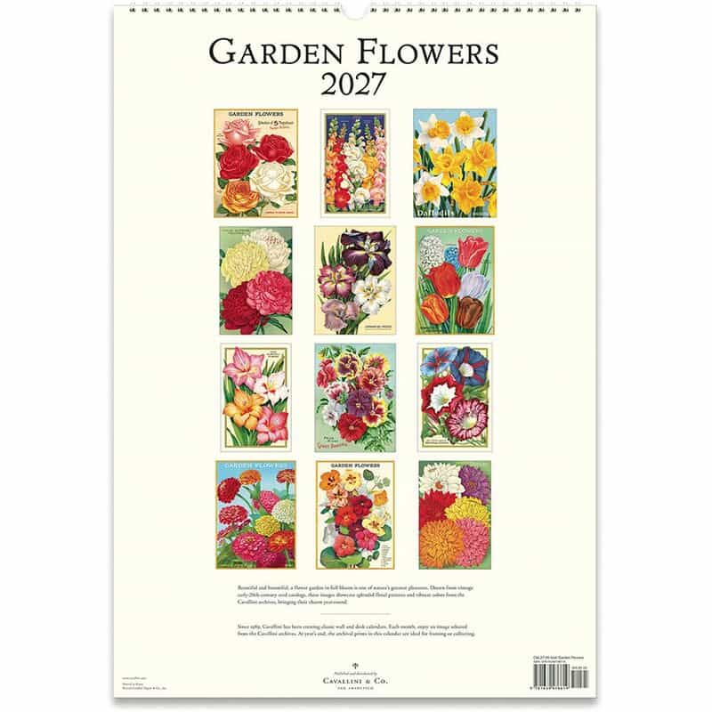 CAVALLINI CAVALLINI ＜カヴァリーニ＞ 2027年壁掛けカレンダー “GARDEN FLOWERS“ NONE