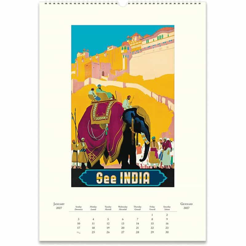 CAVALLINI CAVALLINI ＜カヴァリーニ＞ 2027年壁掛けカレンダー “VINTAGE TRAVEL“ NONE