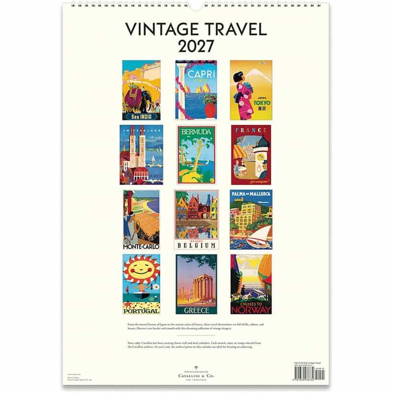 CAVALLINI CAVALLINI ＜カヴァリーニ＞ 2027年壁掛けカレンダー “VINTAGE TRAVEL“ NONE