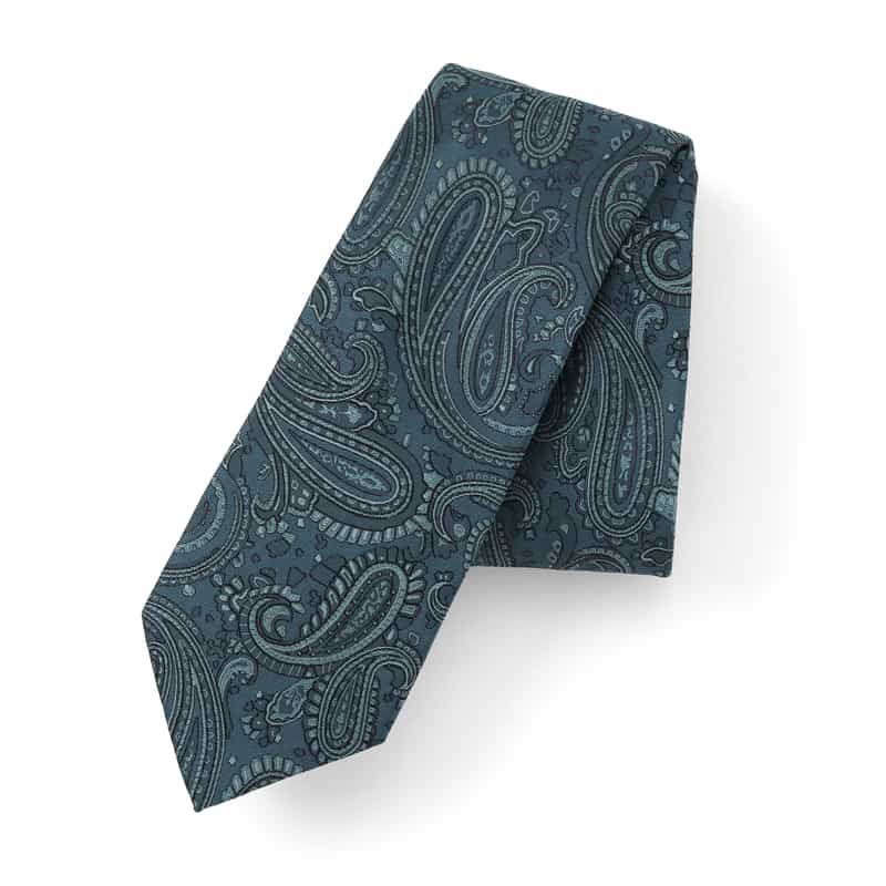 BARNEYS NEW YORK ペイズリー柄タイ BLUE