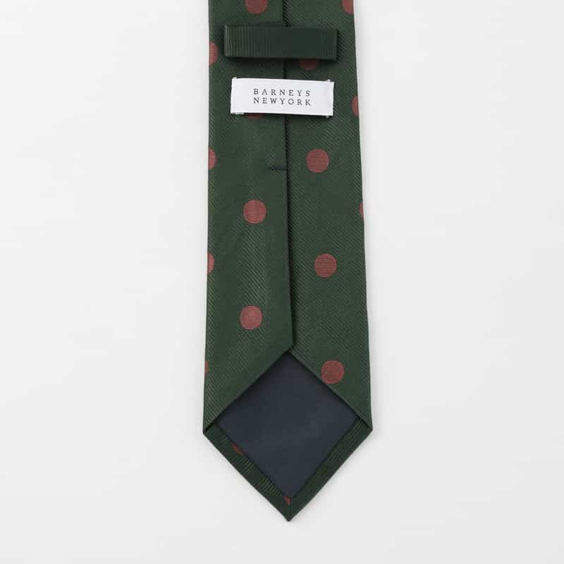 BARNEYS NEW YORK ドット柄タイ GREEN
