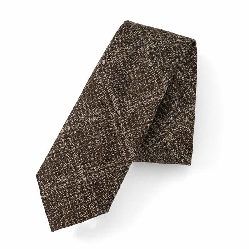 BARNEYS NEW YORK グレンチェック柄タイ BROWN