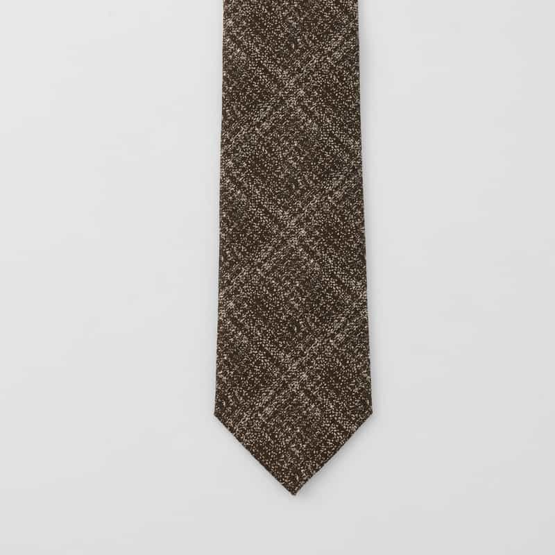 BARNEYS NEW YORK グレンチェック柄タイ BROWN