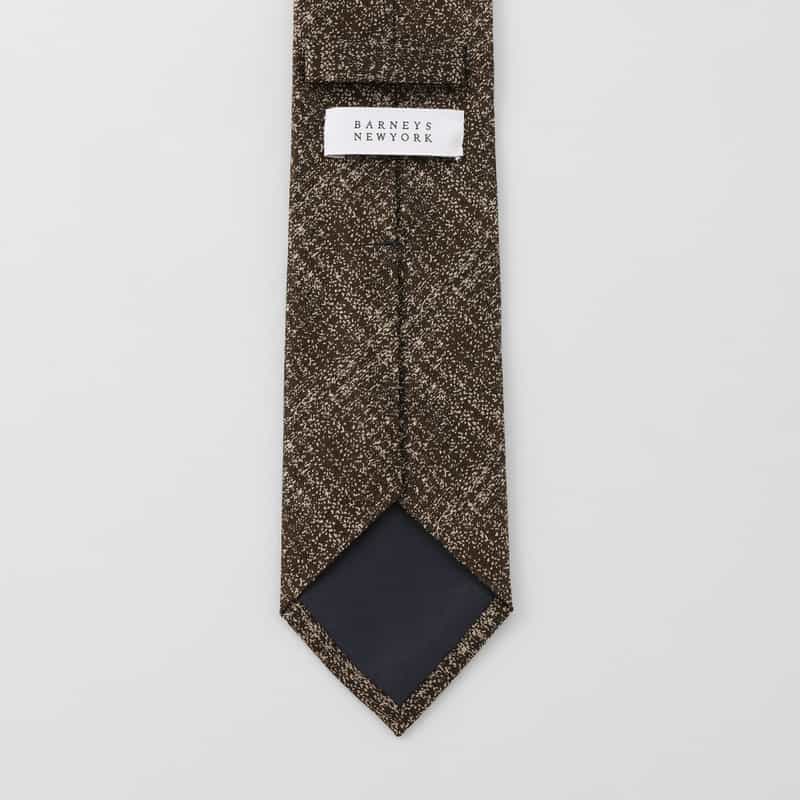 BARNEYS NEW YORK グレンチェック柄タイ BROWN