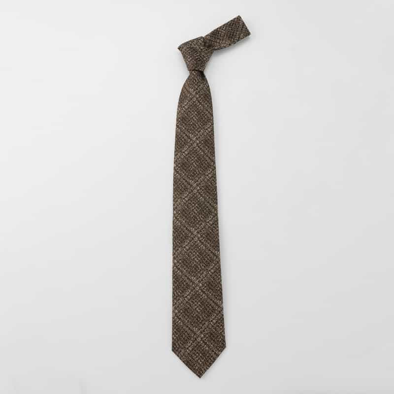 BARNEYS NEW YORK グレンチェック柄タイ BROWN