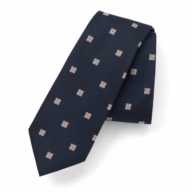 BARNEYS NEW YORK シルク 小紋柄タイ NAVY