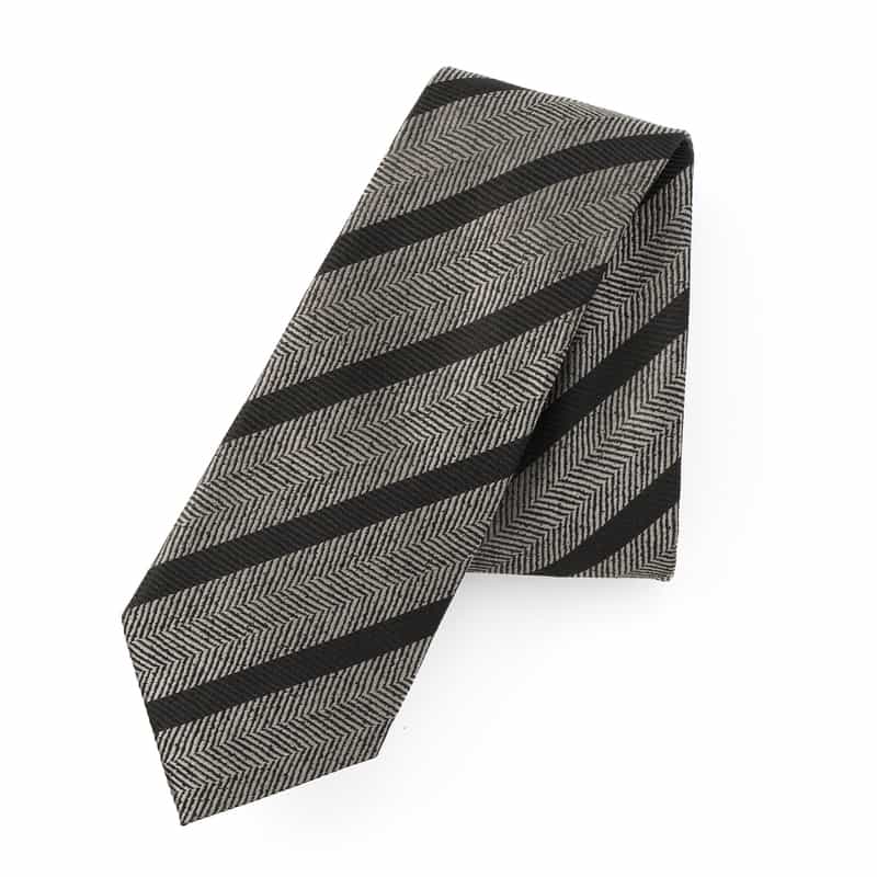 BARNEYS NEW YORK ストライプ柄タイ GRAY