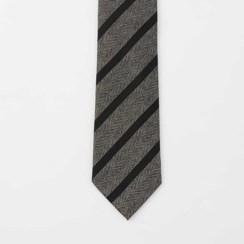 BARNEYS NEW YORK ストライプ柄タイ GRAY