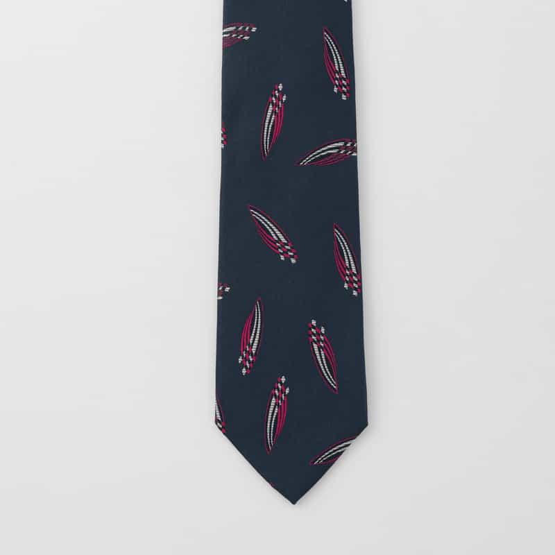 BARNEYS NEW YORK デザイン柄タイ NAVY