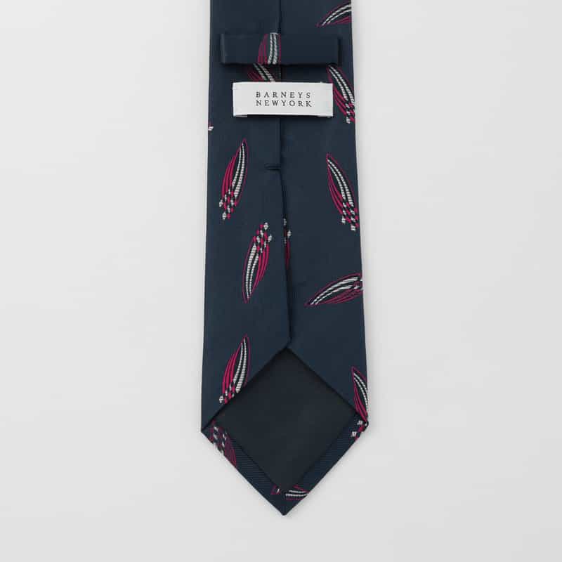 BARNEYS NEW YORK デザイン柄タイ NAVY