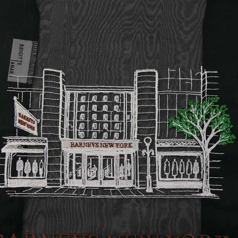 BRIGITTE TANAKA BRIGITTE TANAKA ＜ブリジットタナカ＞ バーニーズ　ニューヨーク限定オーガンジー刺繍トートバッグ "BARNEYS NEW YORK" BLACK