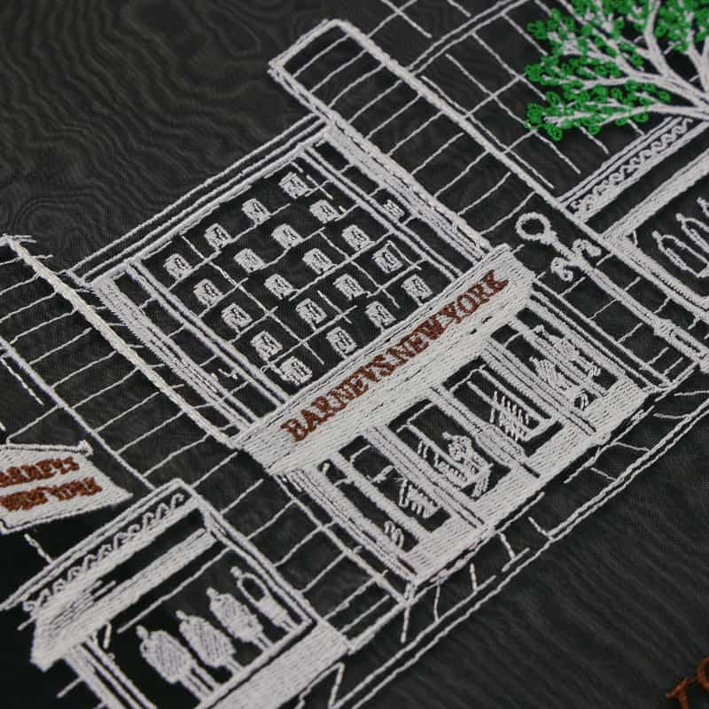 BRIGITTE TANAKA BRIGITTE TANAKA ＜ブリジットタナカ＞ バーニーズ　ニューヨーク限定オーガンジー刺繍トートバッグ "BARNEYS NEW YORK" BLACK