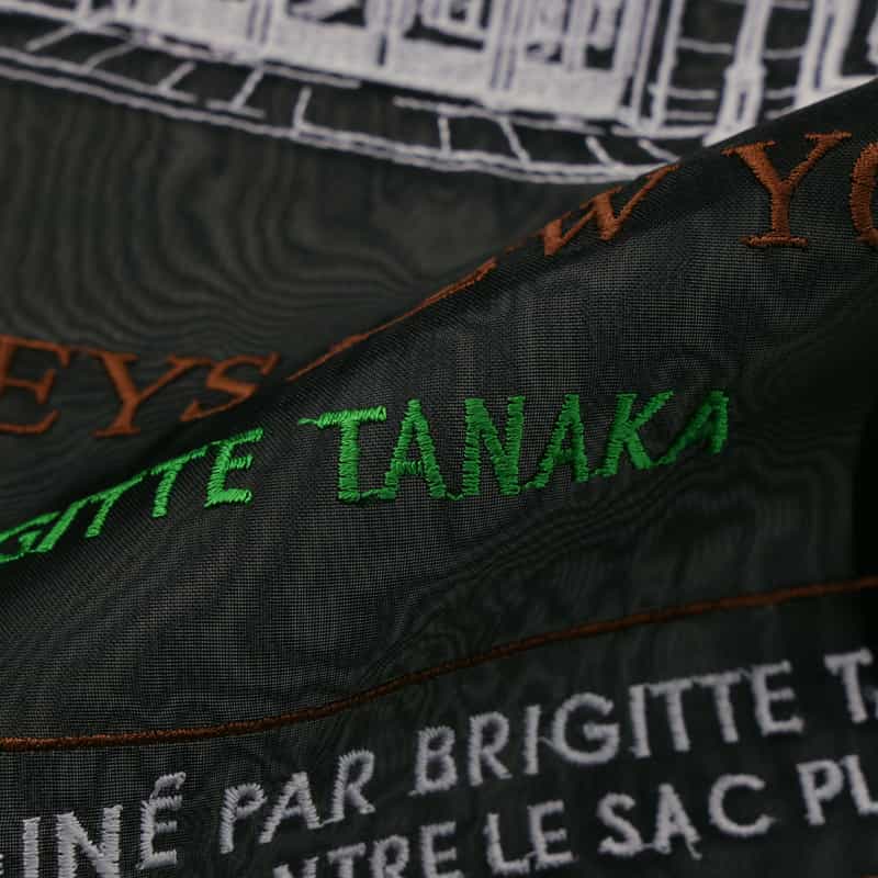 BRIGITTE TANAKA BRIGITTE TANAKA ＜ブリジットタナカ＞ バーニーズ　ニューヨーク限定オーガンジー刺繍トートバッグ "BARNEYS NEW YORK" BLACK